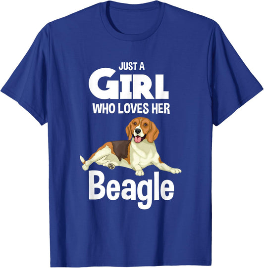 Just A Girl Who Loves Her Beagle Dog Clothes Gift Beagle T-Shirt - T-Shirt | Royal