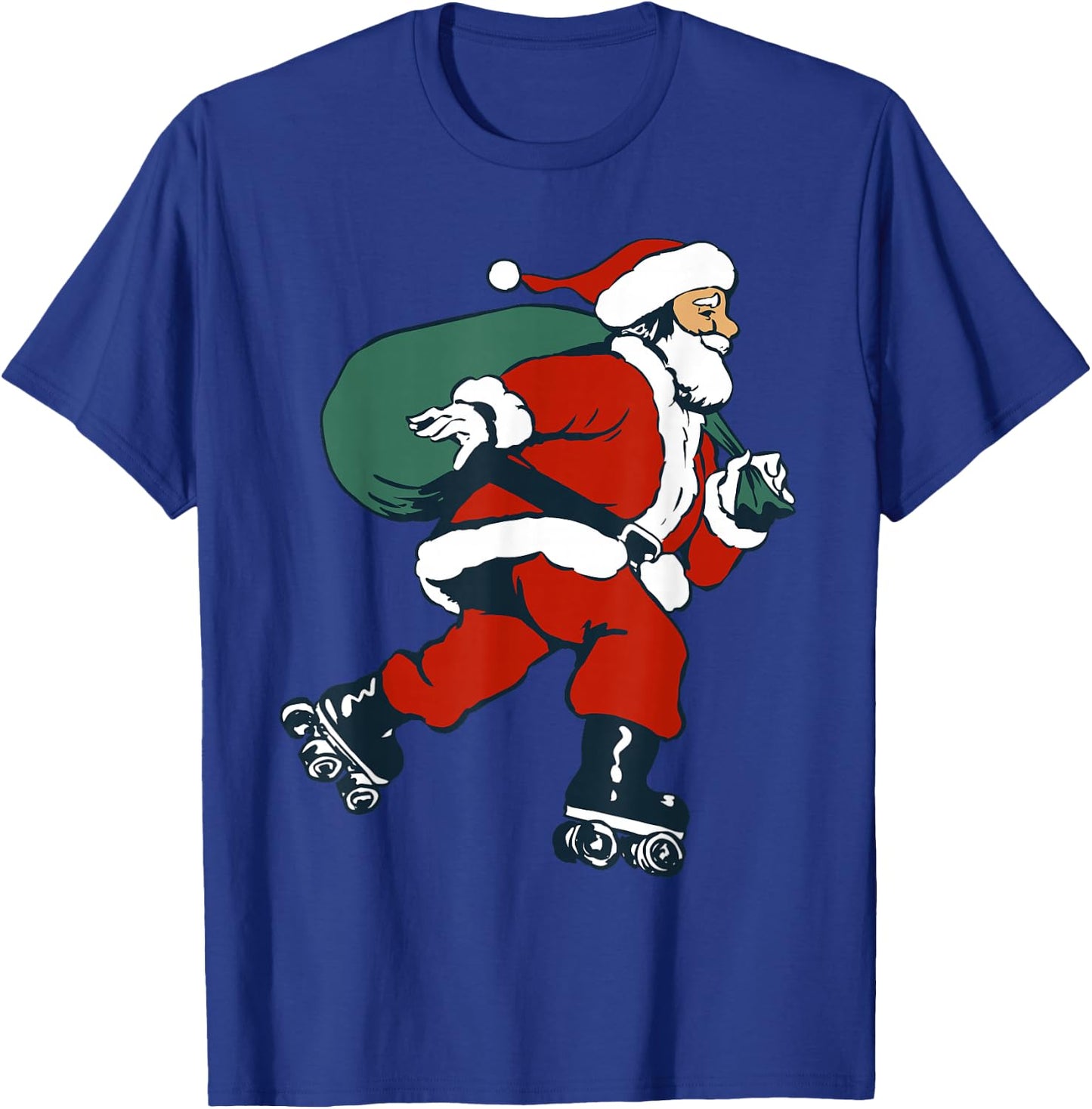 Santa Roller Skating Funny Christmas Skater Kids Boys T-Shirt - T-Shirt | Royal