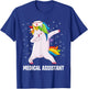 Funny MA Certified Medical Assistant Dabbing Unicorn T-Shirt - T-Shirt | Royal