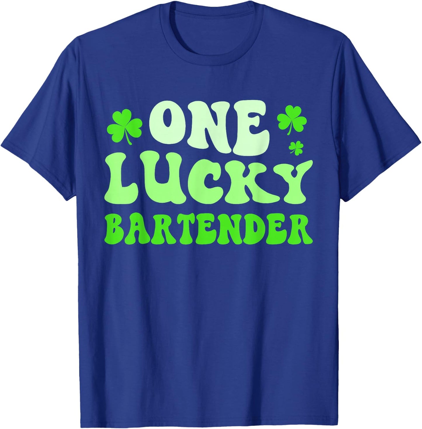 One Lucky Bartender St Patricks Day Shamrock T-Shirt - T-Shirt | Royal