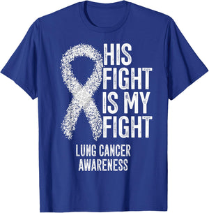 Non-Small Cell Lung Cancer His Fight Is My Fight Lung Cancer T-Shirt - T-Shirt | Royal