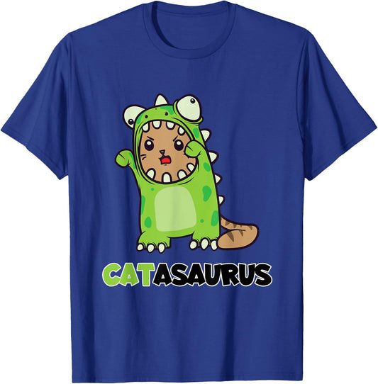 Funny Catasaurus Cat Dino Costume Dinosaur Gift T-Shirt - T-Shirt | Royal