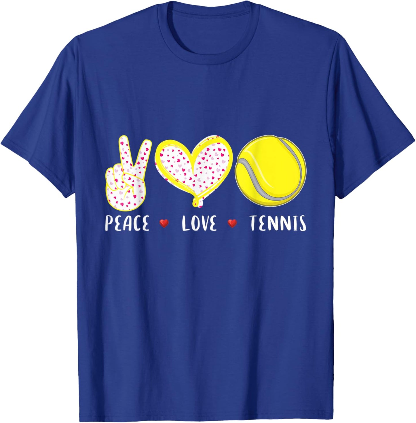 Peace Love Tennis Gifts for Girls Boys Kids Women Men Coach T-Shirt - T-Shirt | Royal