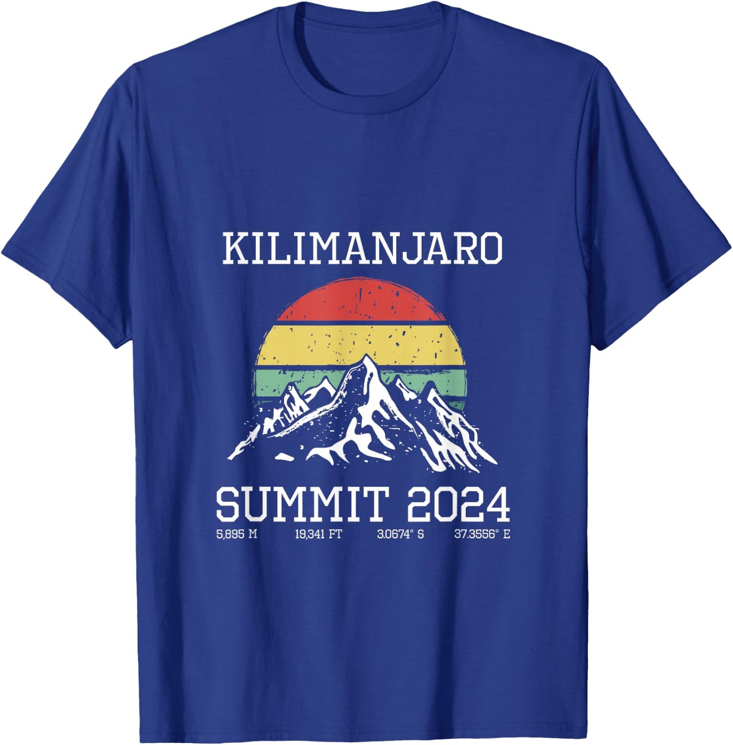 Climbed Kilimanjaro Summit 2024 Hike Tanzania Hiking Retro T-Shirt - T-Shirt | Royal