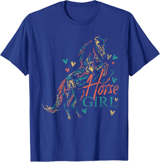 Horseback Rider Horse Girl Equestrian Women Girls Horse T-Shirt - T-Shirt | Royal
