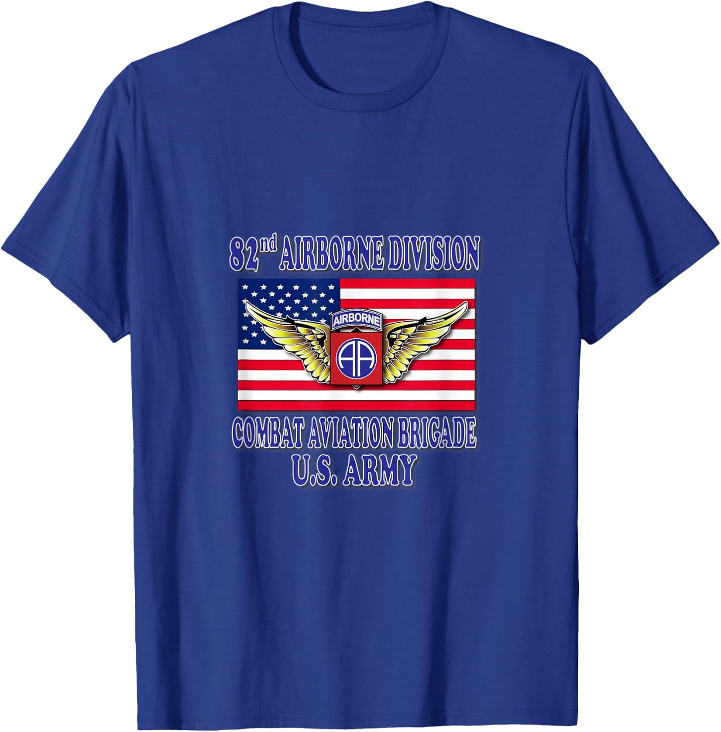 82nd Airborne Combat Aviation Brigade (Front Design) T-Shirt - T-Shirt | Royal