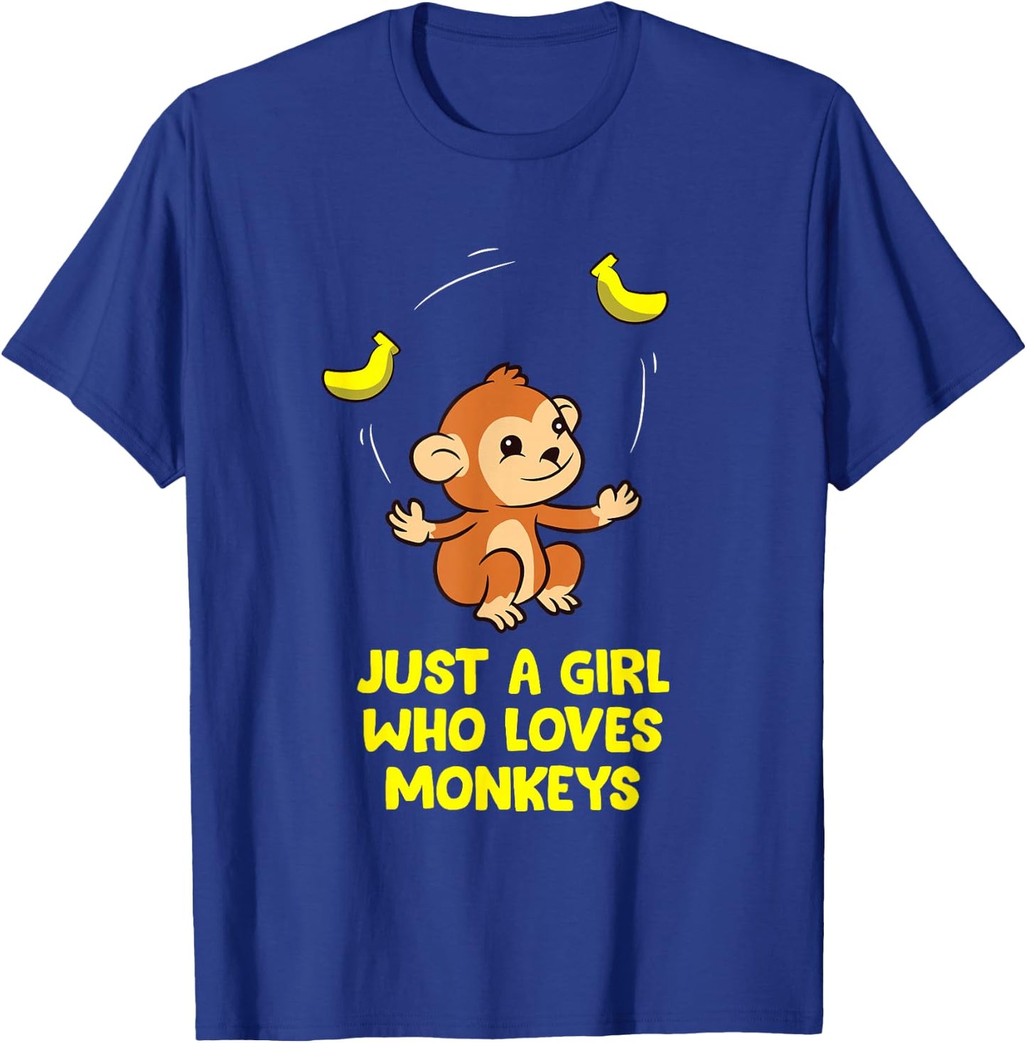 Monkey Lover Gift Just a Girl Who Loves Monkeys T-Shirt - T-Shirt | Royal