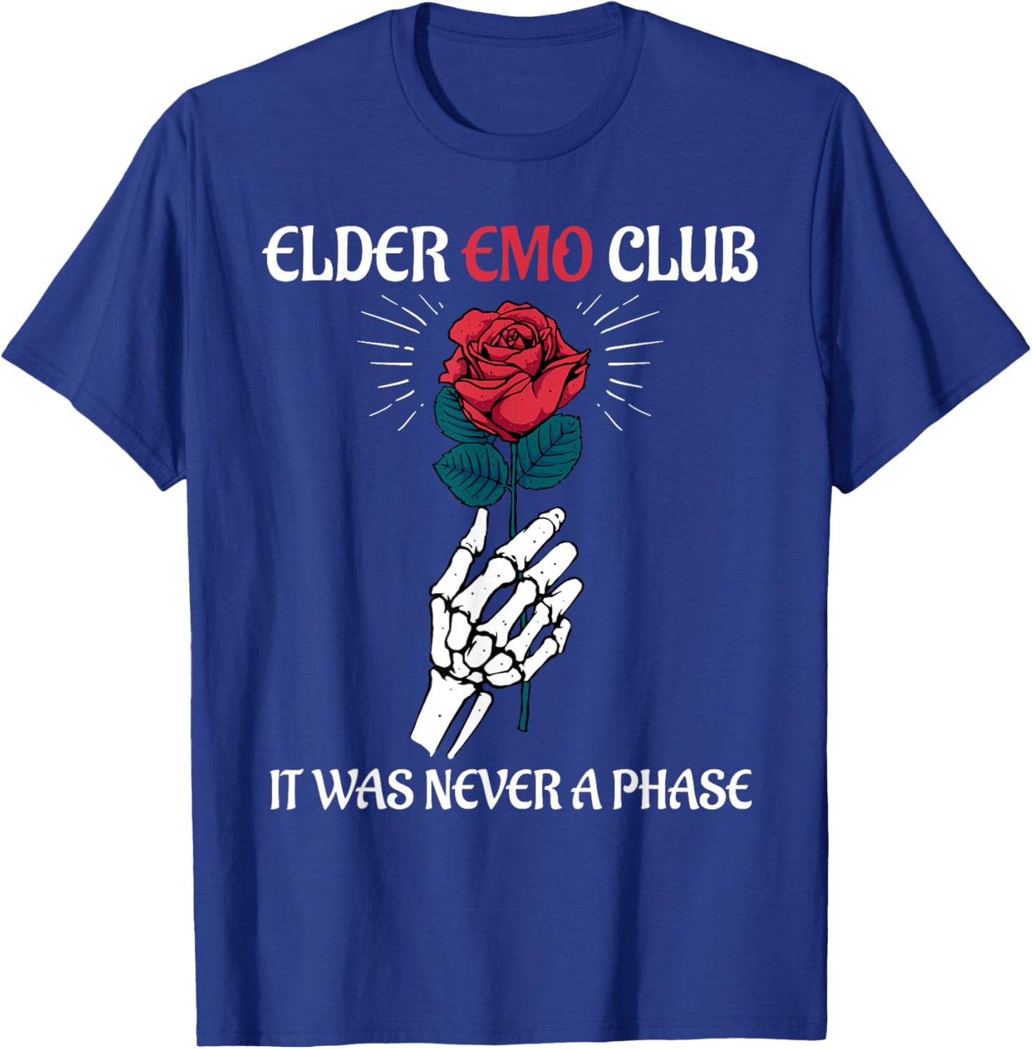 Elder Emo Club It Was Never A Phase Funny Emo Goth Punk T-Shirt - T-Shirt | Royal