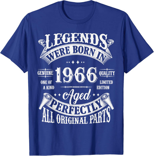 59th Birthday 59 Years Old Vintage Legends Born In 1966 T-Shirt - T-Shirt | Royal