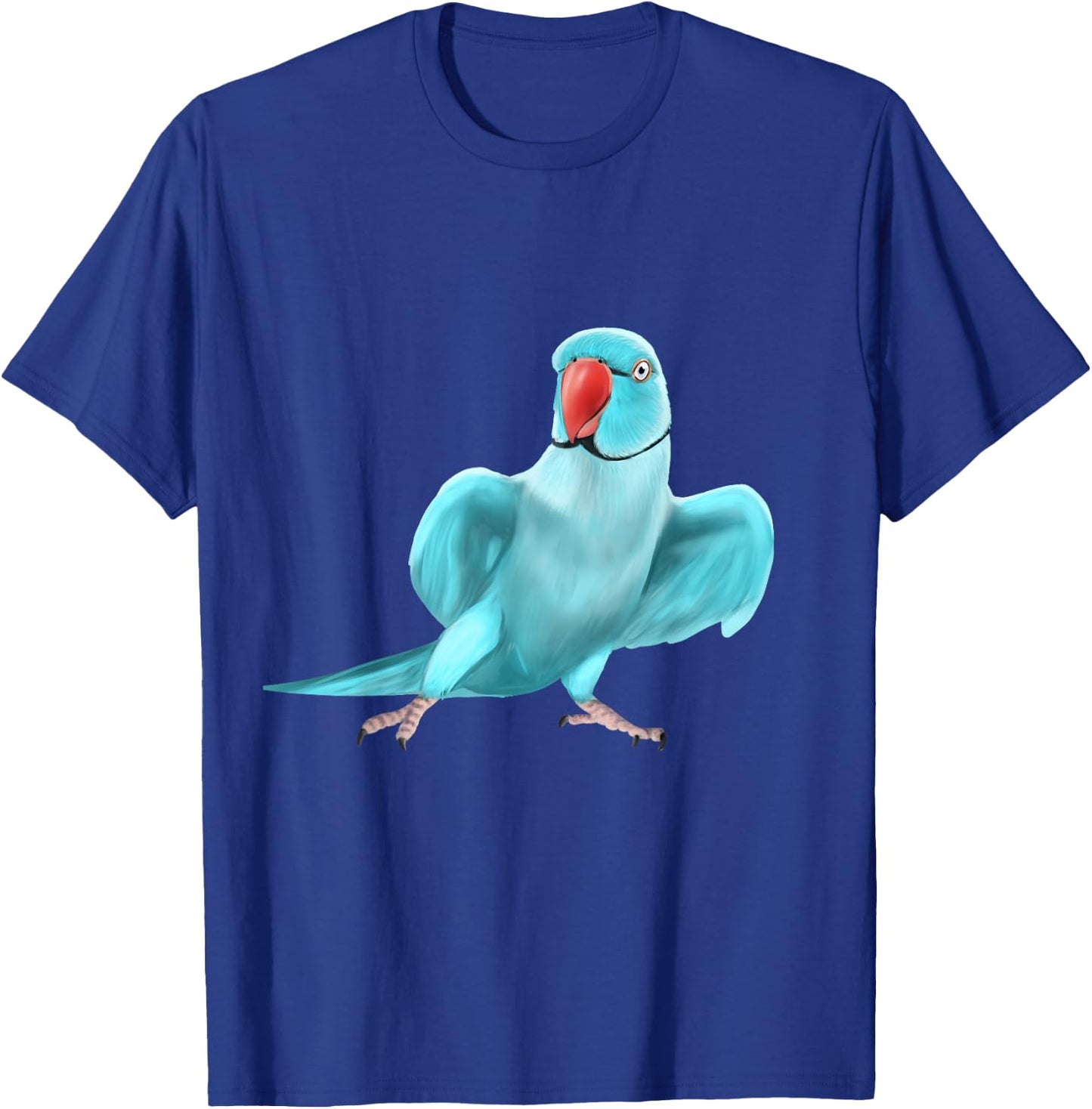 Blue Indian Ringneck Parrot Bird T-Shirt - T-Shirt | Royal