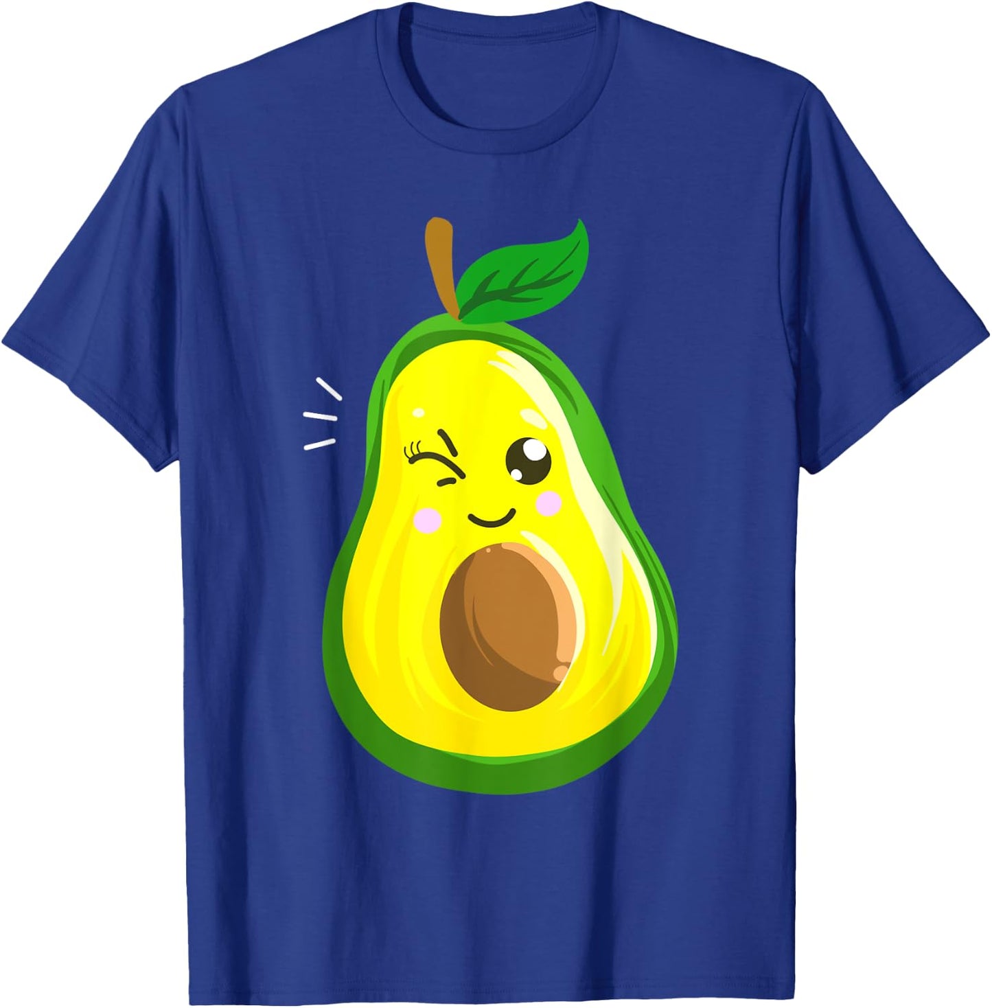 Cute Avocado Gift Kids Men Women Funny Winking Fruit T-Shirt - T-Shirt | Royal