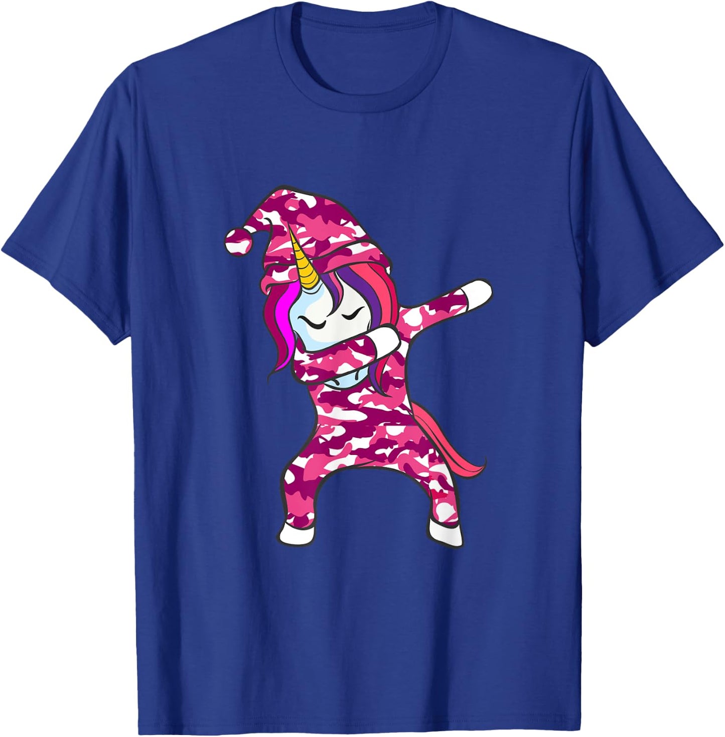 Pink Camo Unicorn Pink Camouflage dabbing unicorn T-Shirt - T-Shirt | Royal