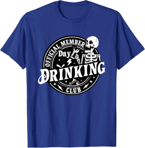 Day Drinking Club Official Member Skeleton Beer Drinker T-Shirt - T-Shirt | Royal