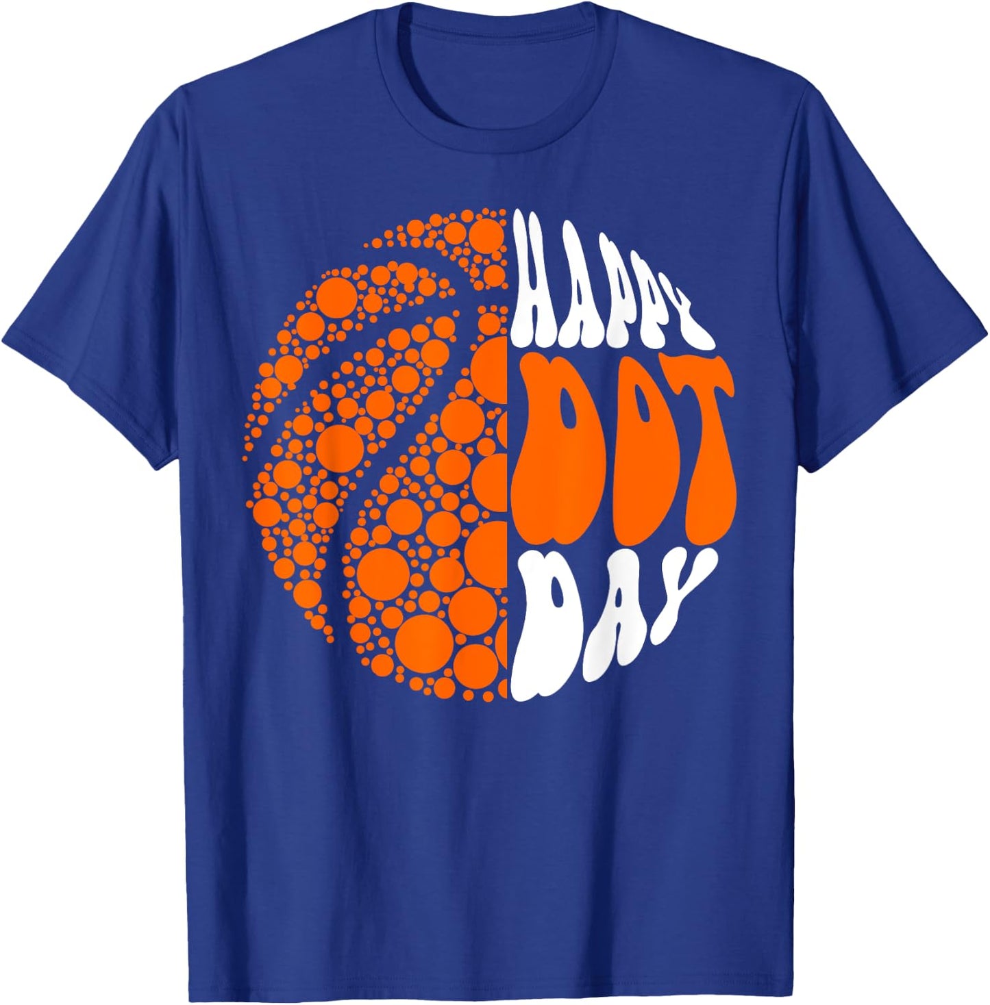 Retro Groovy Basketball Ball Polka Dots Happy Dot Day Boy T-Shirt - T-Shirt | Royal