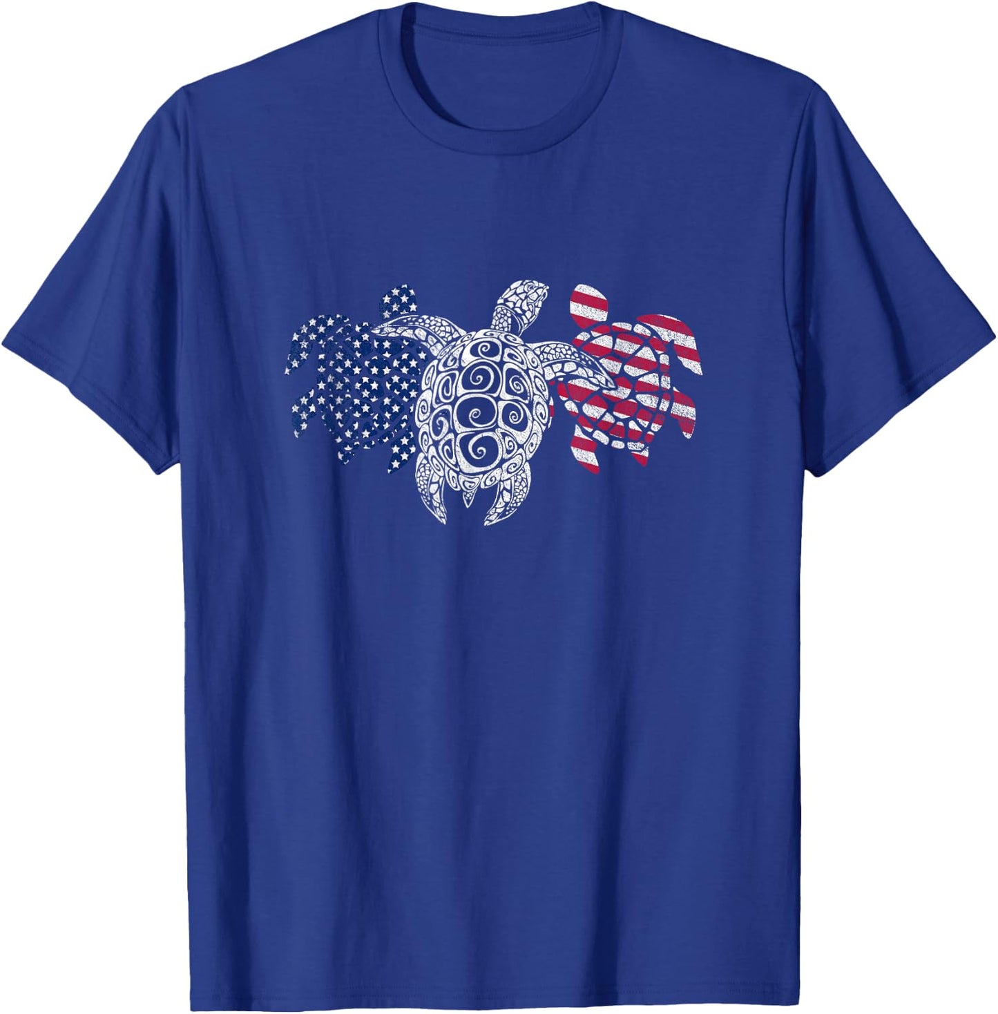 Turtle 4th of July American USA Flag Patriot Turtle Novelty Men T-Shirt - T-Shirt | Royal