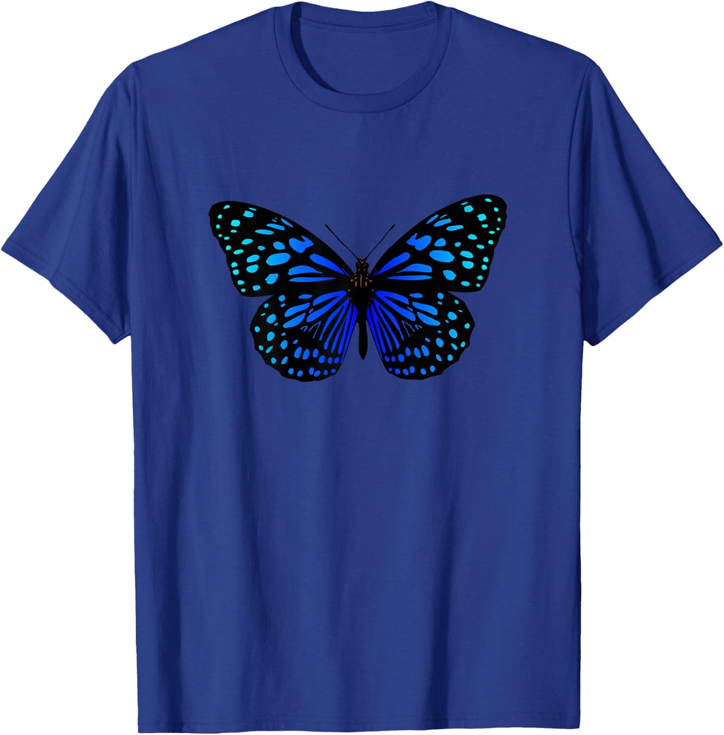 Butterfly Blue and Black T-Shirt - T-Shirt | Royal