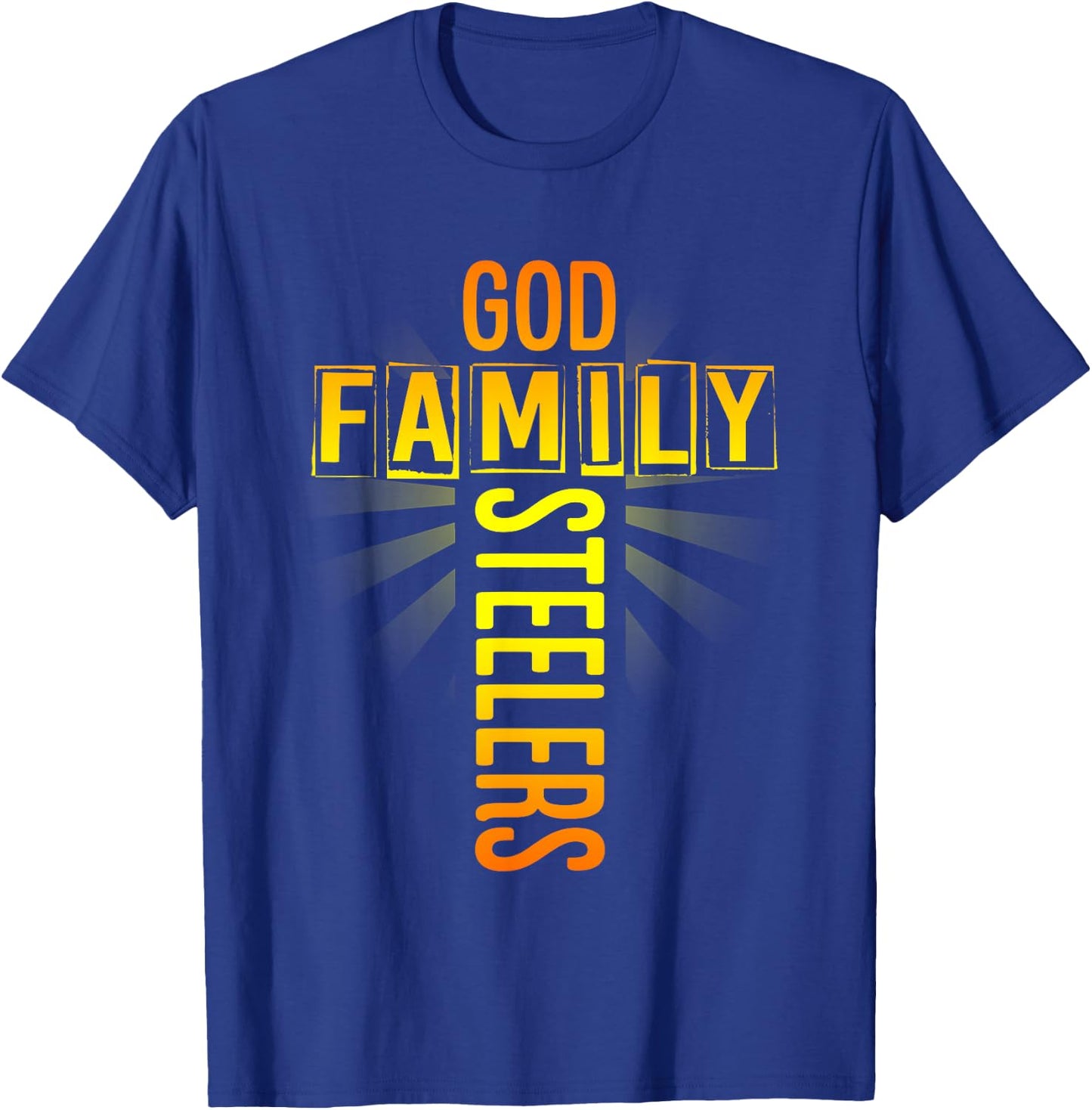 Shirt God Family Steeler T-Shirt - T-Shirt | Royal