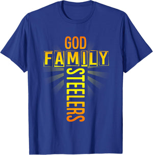 Shirt God Family Steeler T-Shirt - T-Shirt | Royal
