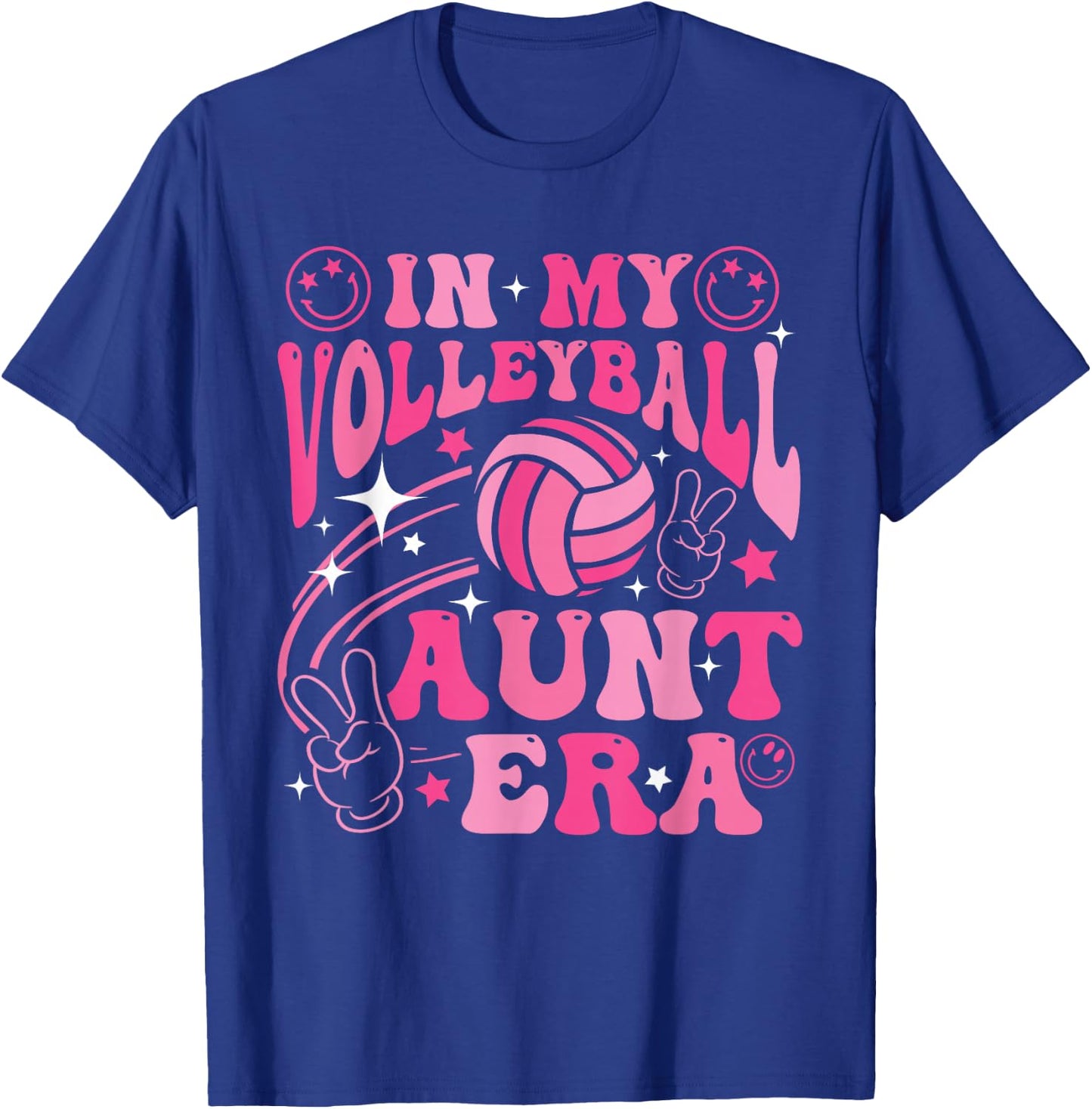Groovy In My Volleyball Aunt Era Retro for Aunt Women T-Shirt - T-Shirt | Royal