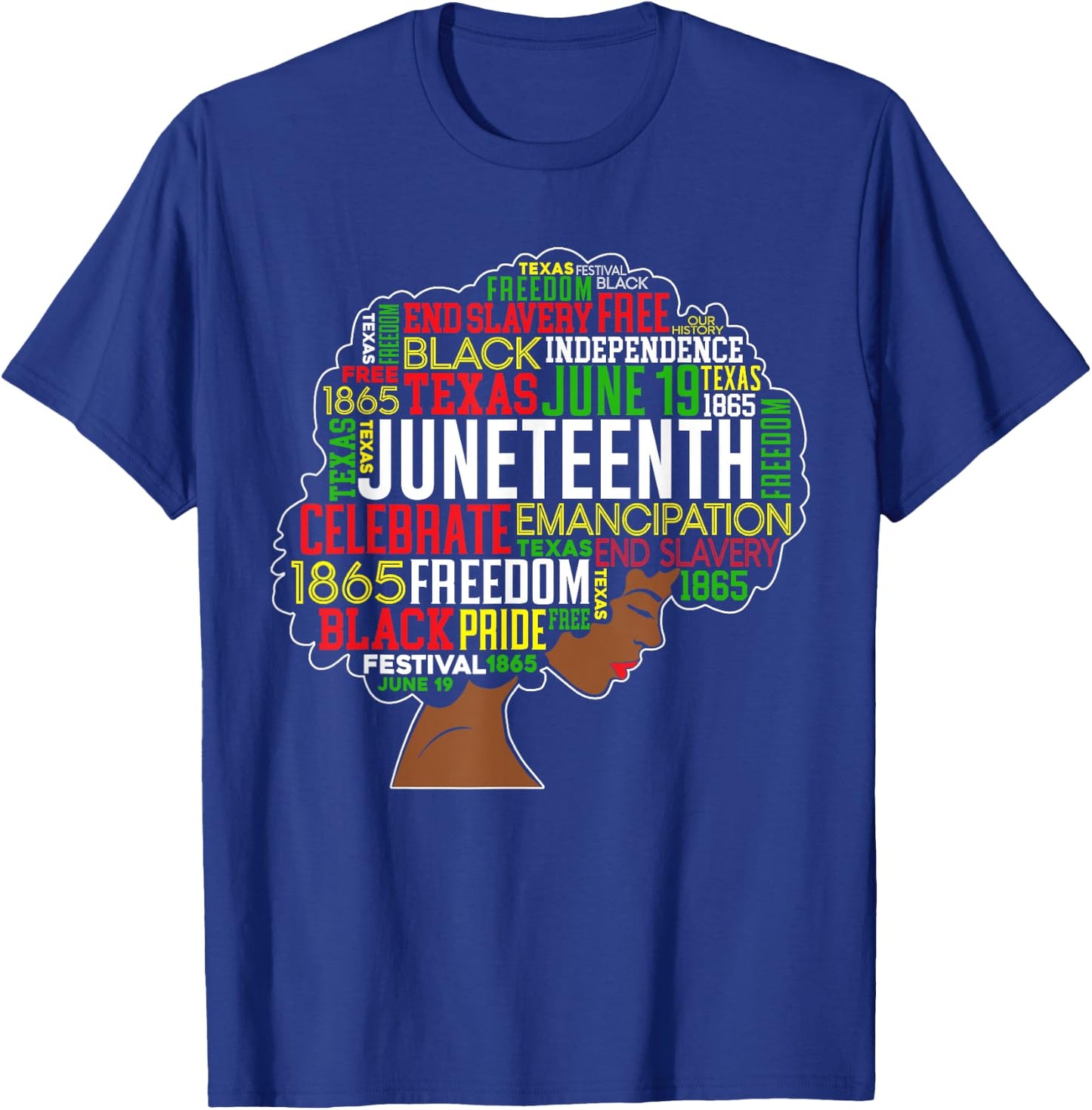 Juneteenth Word Cloud Black Freedom Black History Month T-Shirt - T-Shirt | Royal