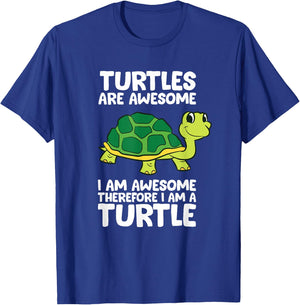 Funny Turtles Are Awesome I'm Awesome Therefore I'm A Turtle T-Shirt - T-Shirt | Royal