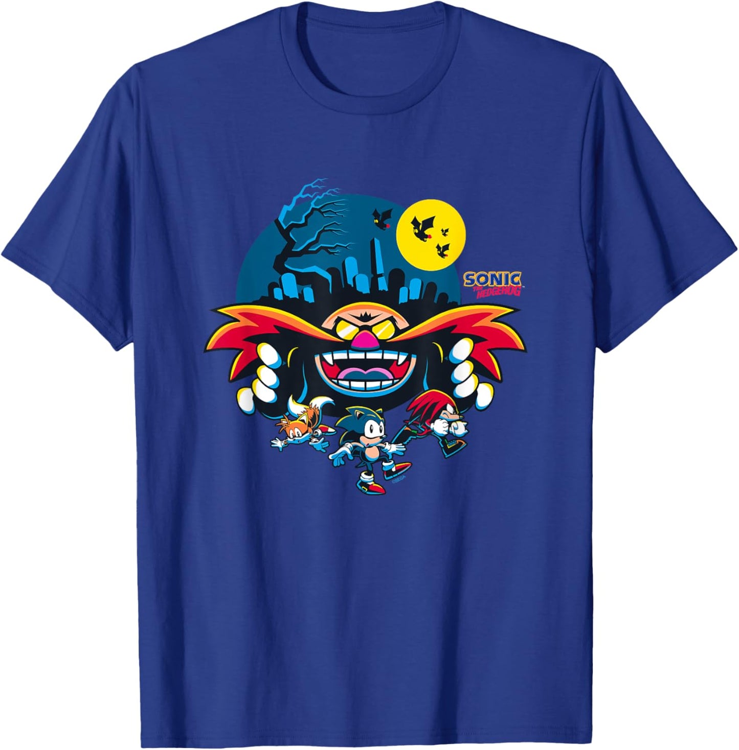 Sonic The Hedgehog Halloween Friends Haunted By Eggman T-Shirt - T-Shirt | Royal