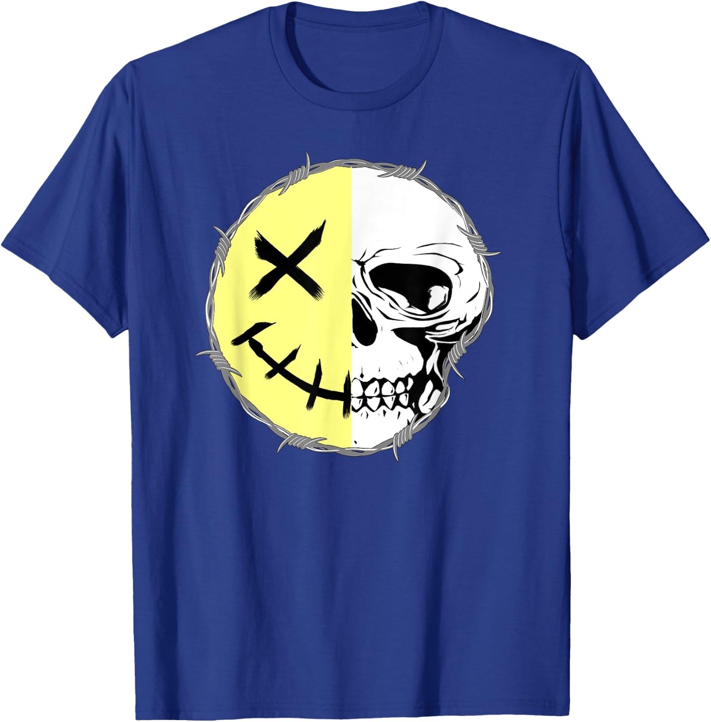 Smile Skull Skeleton Face Skull T-Shirt - T-Shirt | Royal