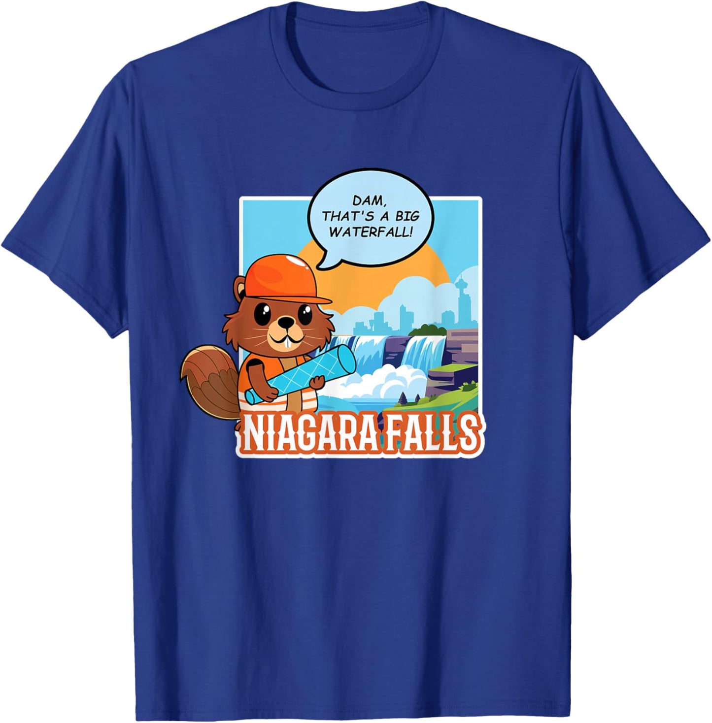Niagara Falls Canada Souvenir - Canadian Beaver Pun T-Shirt - T-Shirt | Royal