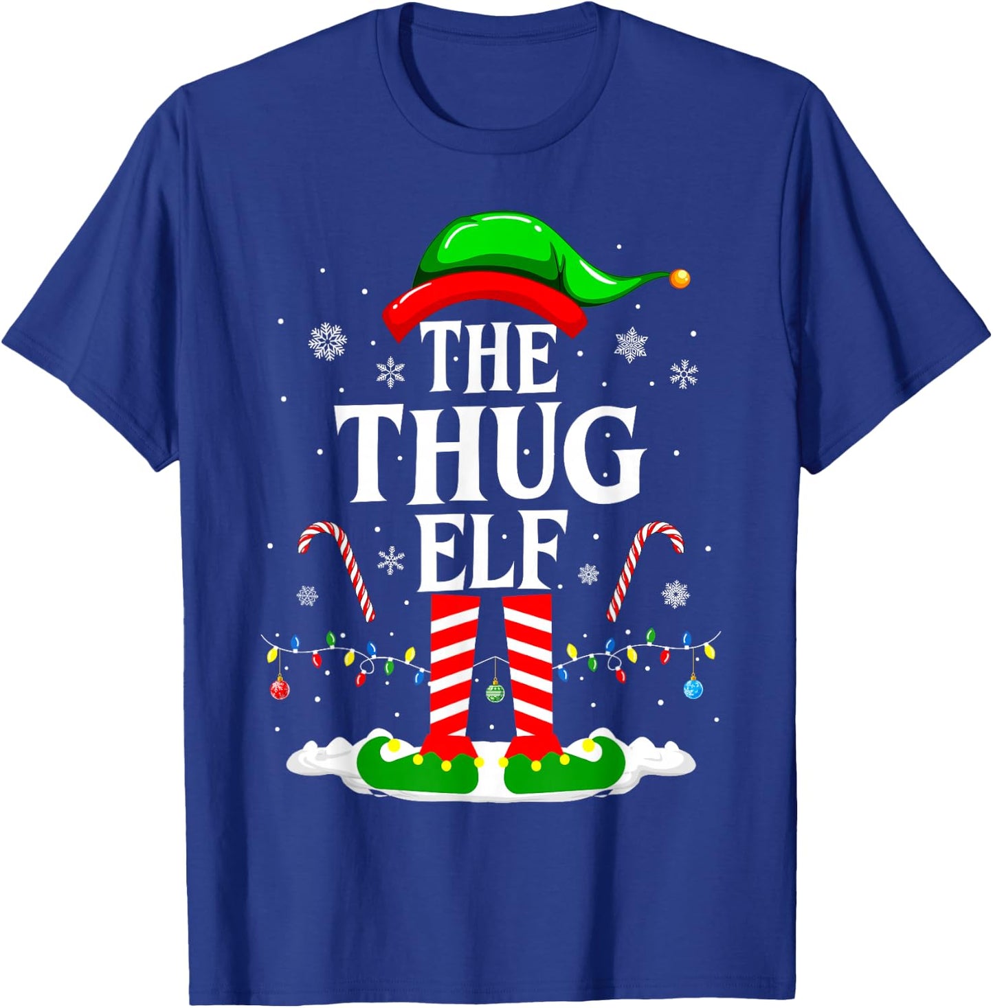 The Thug Elf Xmas Funny Matching Family Group Christmas T-Shirt - T-Shirt | Royal