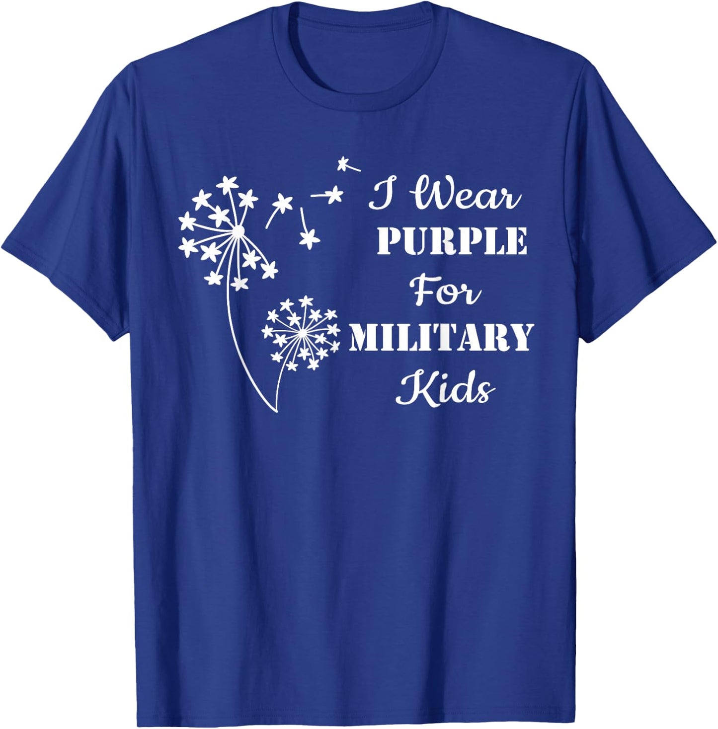 I Wear Purple For Military Kids Month Of The Military Child T-Shirt - T-Shirt | Royal