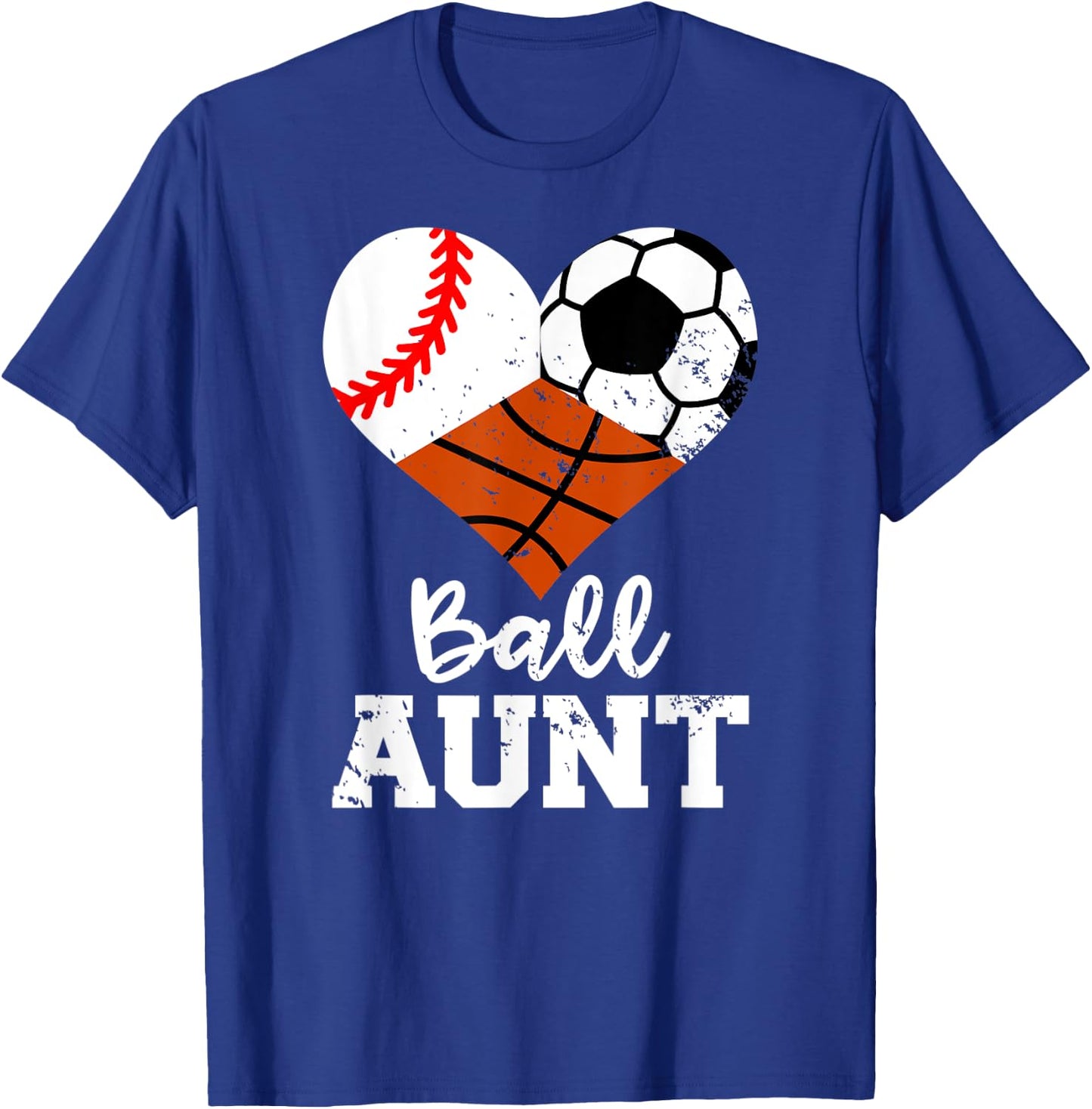 Ball Aunt Baseball Soccer Basketball Funny Sport Aunt T-Shirt - T-Shirt | Royal