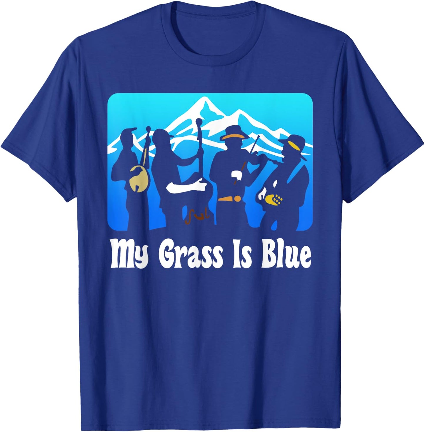 My Grass Is Blue Gift, Bluegrass Gift, Music Gesch T-Shirt - T-Shirt | Royal