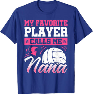 Nana Volleyball Fan Player Grandmother Team Sport Spiker T-Shirt - T-Shirt | Royal