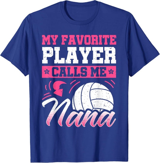 Nana Volleyball Fan Player Grandmother Team Sport Spiker T-Shirt - T-Shirt | Royal