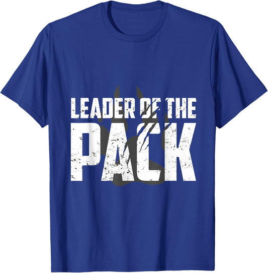 Wolf Pack Gift Design | Leader of The Pack Paw Print Design T-Shirt - T-Shirt | Royal