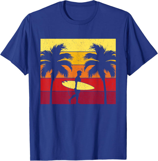 Surfboard Surfing Ride Big Wave Shore Surf Beach Surfer Gift Men Women Kids T-Shirt - T-Shirt | Royal