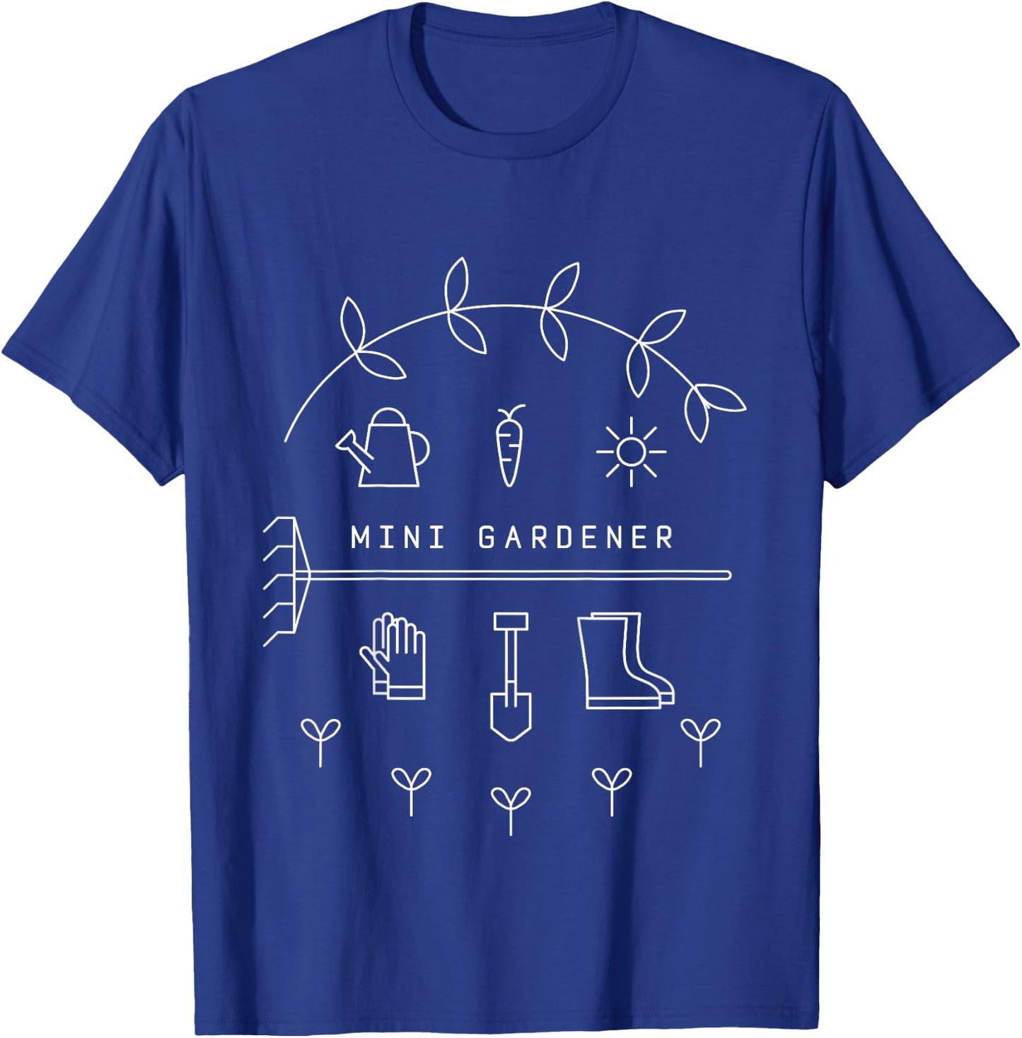 Kids Mini Gardener Kids Garden Gardening Flowers Plants T-Shirt - T-Shirt | Royal