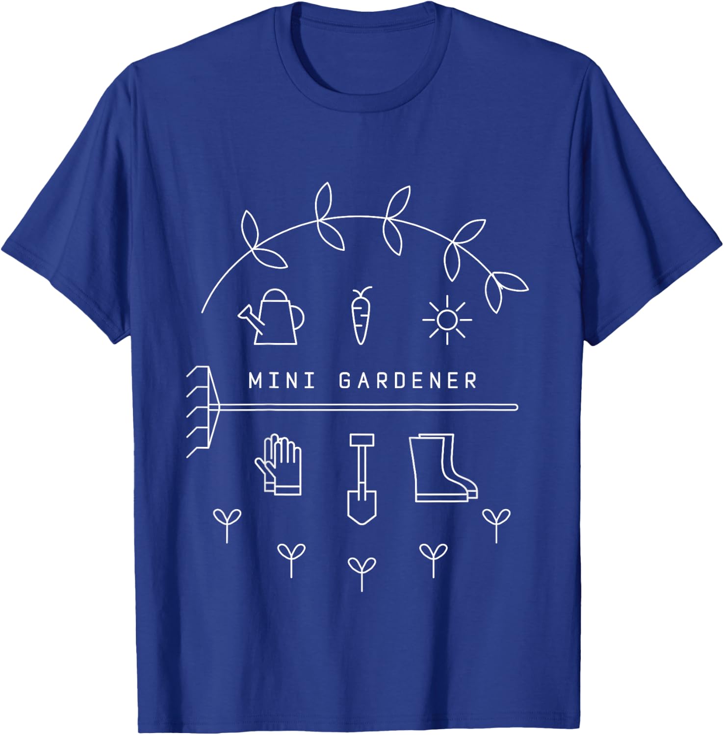 Kids Mini Gardener Kids Garden Gardening Flowers Plants T-Shirt - T-Shirt | Royal