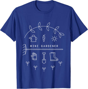 Kids Mini Gardener Kids Garden Gardening Flowers Plants T-Shirt - T-Shirt | Royal