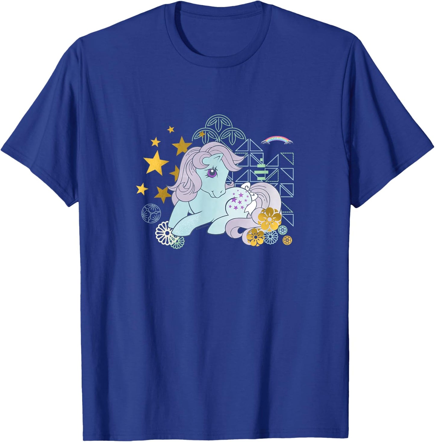 My Little Pony Classic Blue Belle Gold Stars & Florals T-Shirt - T-Shirt | Royal