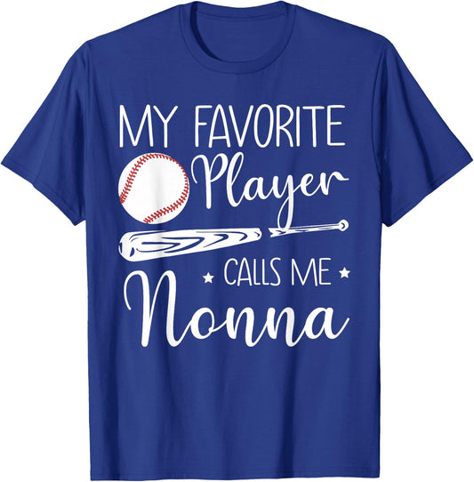 Baseball My Favorite Player Calls Me Nonna Grandma Gift T-Shirt - T-Shirt | Royal