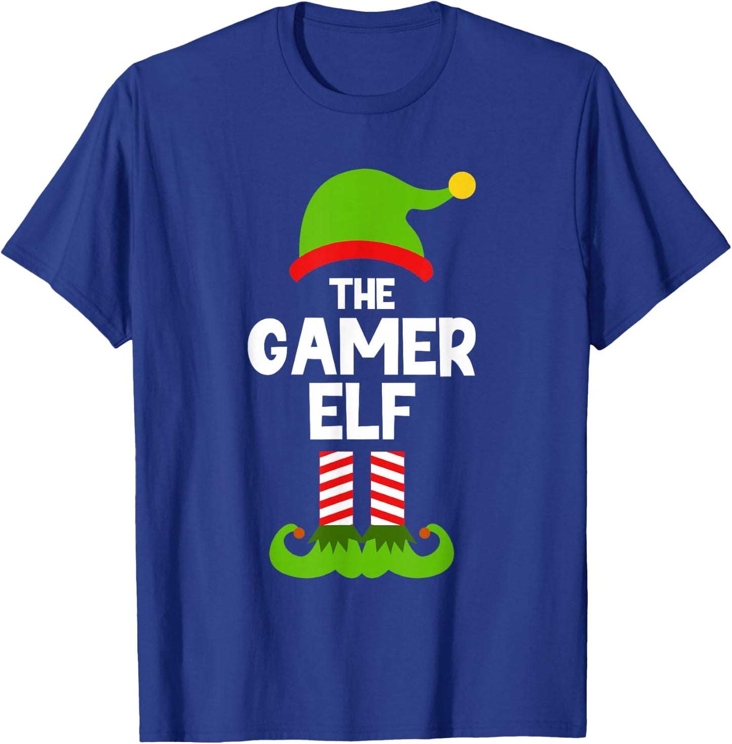 Funny The Gamer Elf Christmas Family Pajama Video Gaming T-Shirt - T-Shirt | Royal