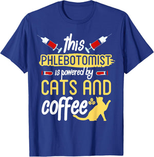 Phlebotomist Shirt Funny Cat Lover Phlebotomy Gift Men Women T-Shirt - T-Shirt | Royal
