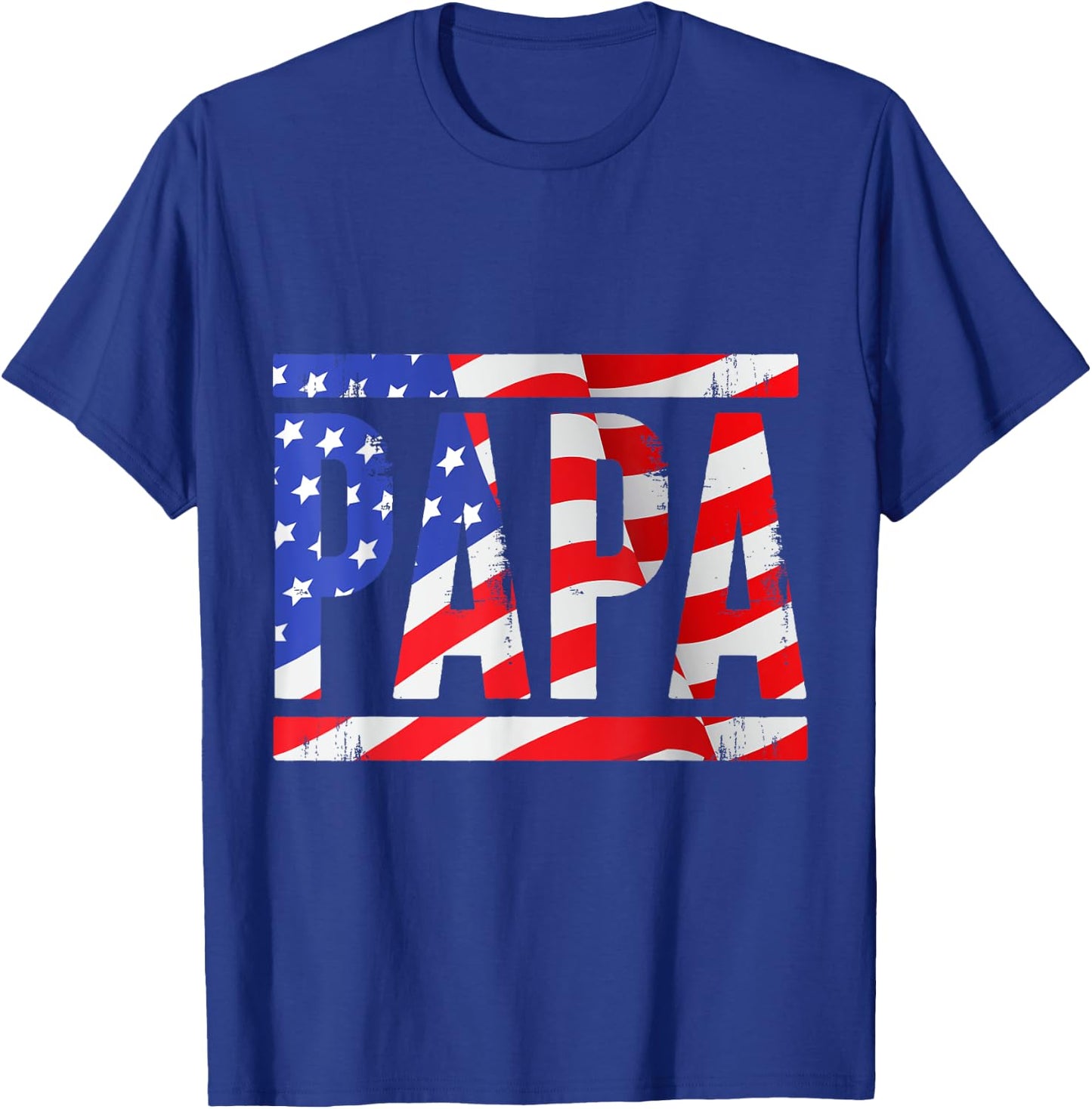 Papa US Flag Dad Men Father T-Shirt - T-Shirt | Royal