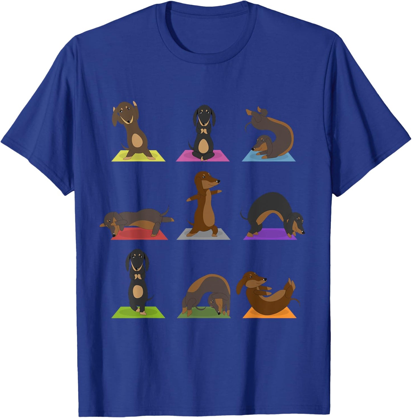Yoga Dachshund Funny Meditation Dog Lover Zen Men Women T-Shirt - T-Shirt | Royal