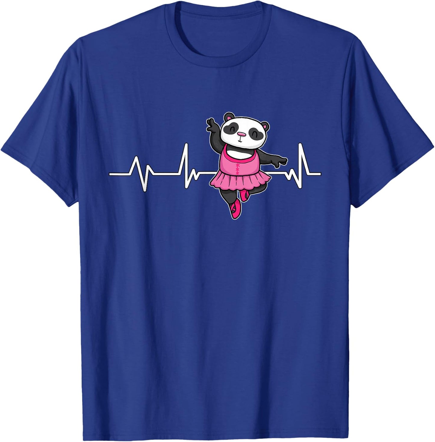 Panda Bear Ballet Heartbeat EKG Ballerina Gift Panda Ballet T-Shirt - T-Shirt | Royal