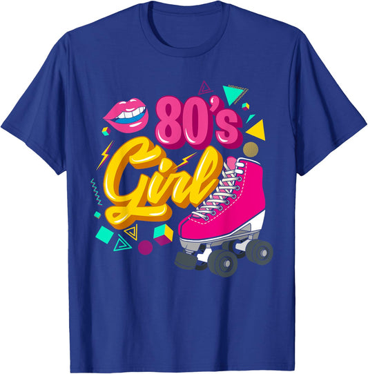80s Party Theme Party Outfit Costume Vintage Retro 80's Girl T-Shirt - T-Shirt | Royal