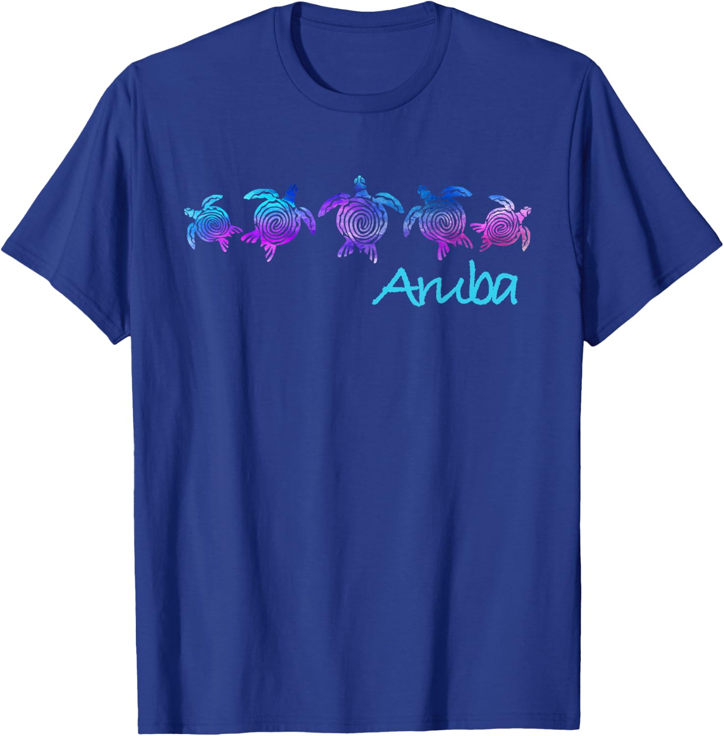 Aruba Beach Design/Tribal Turtle Gift T-Shirt - T-Shirt | Royal