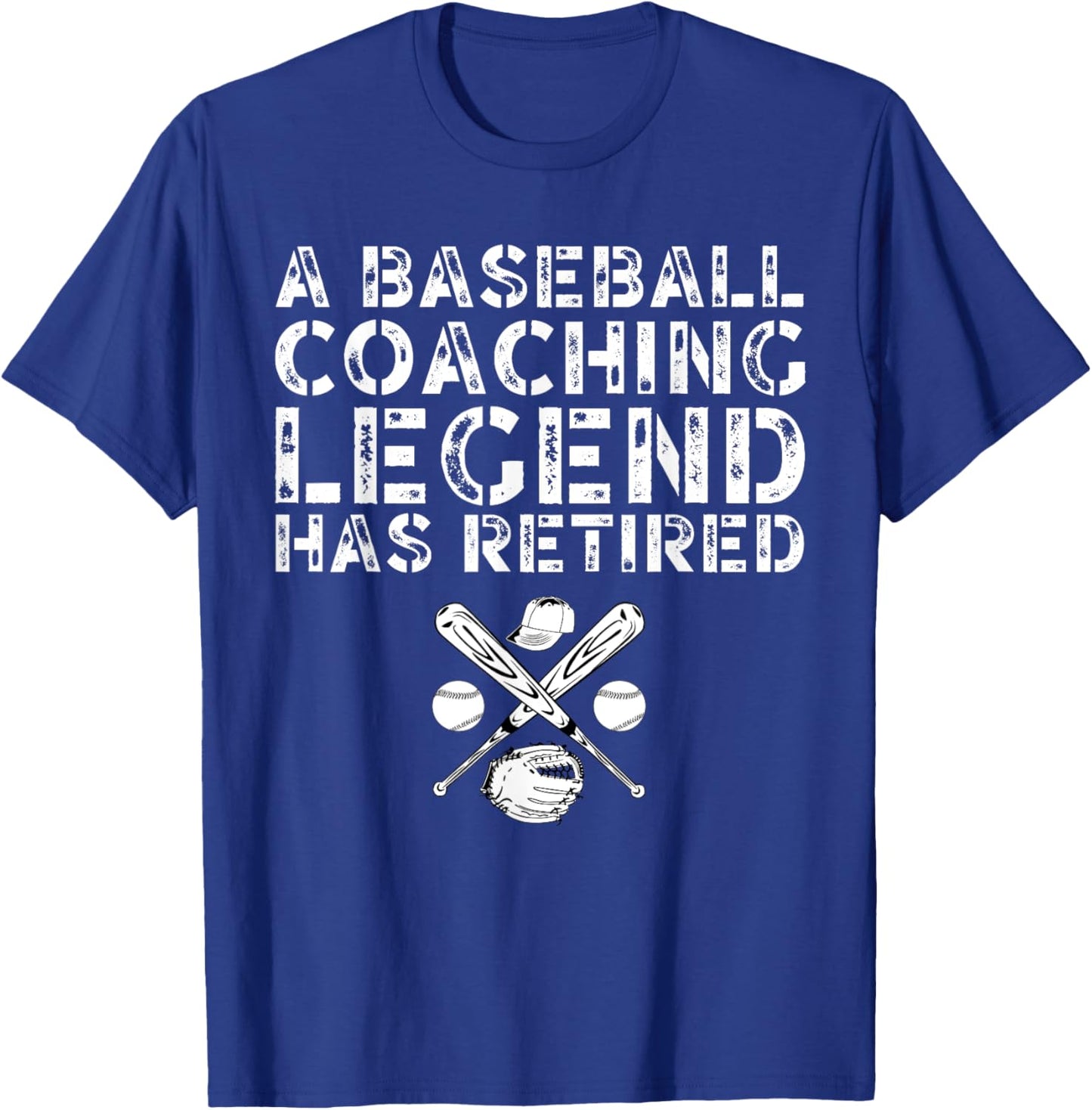 Retired Baseball Coach Thank You Retirement T-Shirt - T-Shirt | Royal