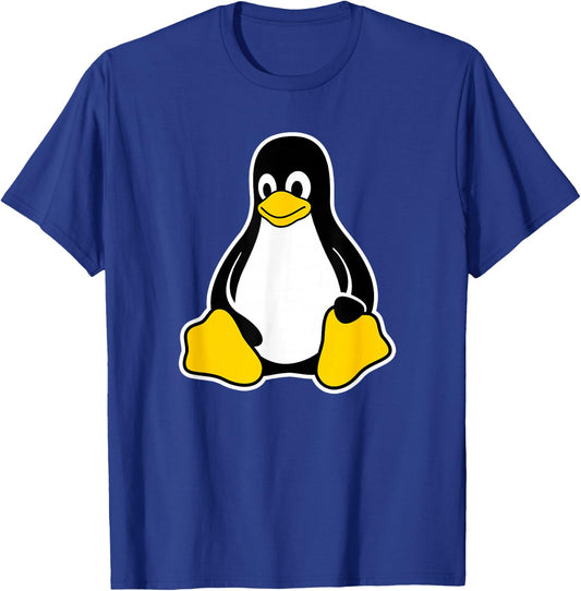 Linux Tux Penguin Mascot Logo Open Source Software Engineer T-Shirt - T-Shirt | Royal